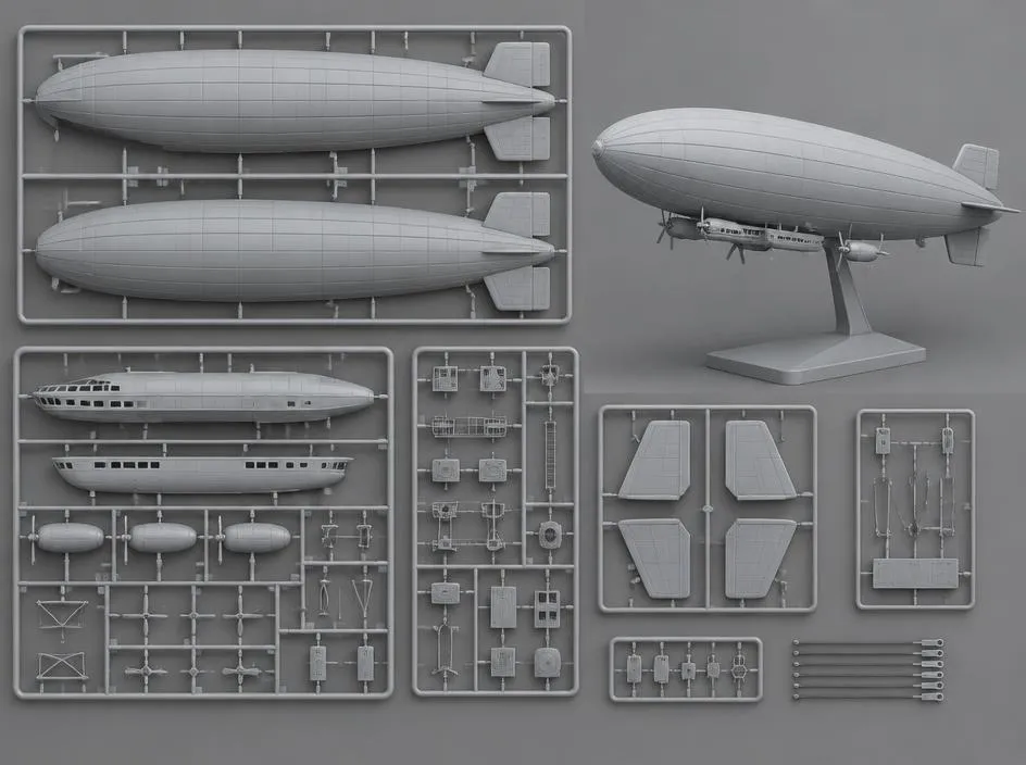 Maqueta del dirigible LZ 127 Graf Zeppelin a escala 1:200